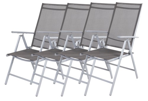 4er set alu klappsessel fach - alu, 7-fach